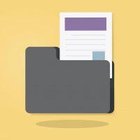 Illustration of a folder with document